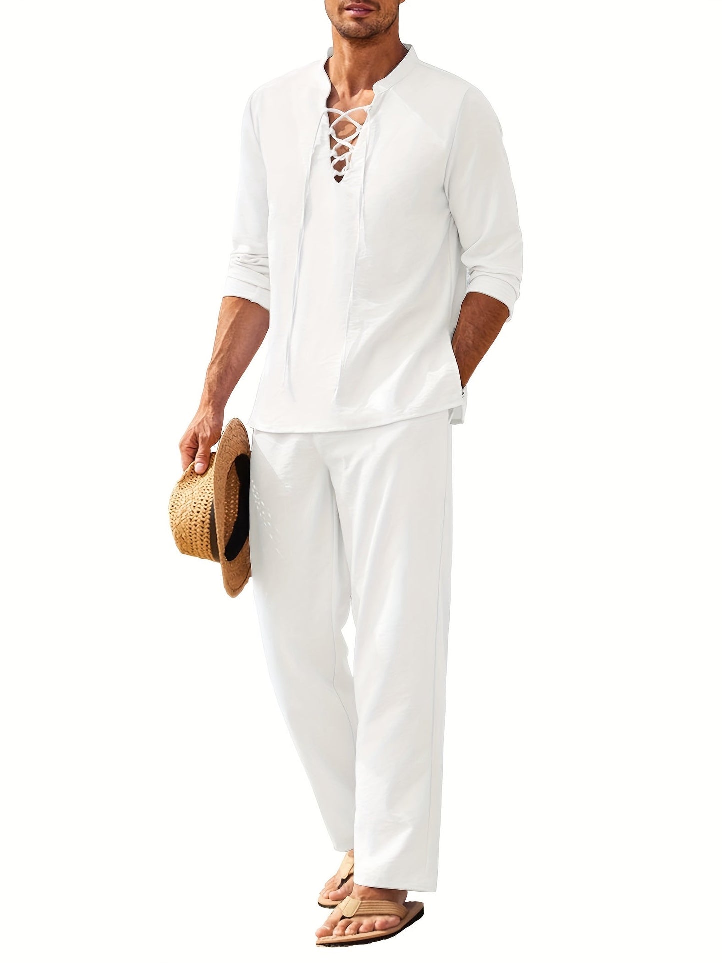 Maxwell - Lightweight White Linen Set for Stylish Summer Wear