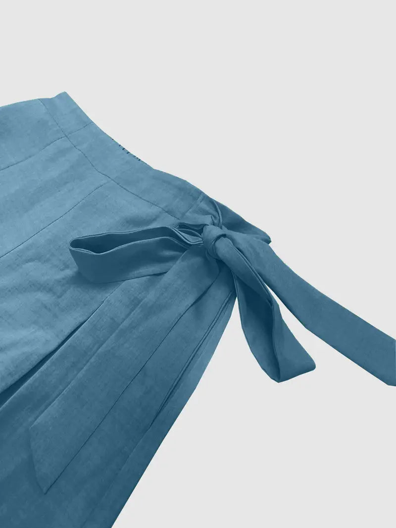 Elsinore - Trendy and Elegant Wide-leg Trousers with Adjustable Side Tie