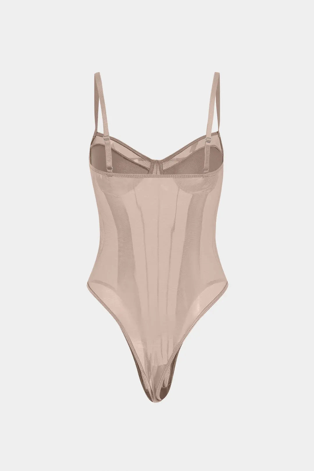 Fay - Sexy Backless Mesh Women's Sheer Corset Bodysuit for Stunning Allure