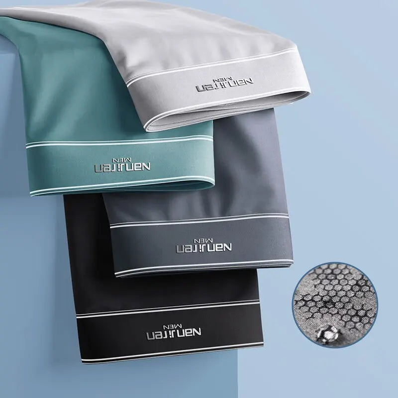 Xavier - FrostFlex Ice Silk Boxer Shorts Set For Men Four Pack