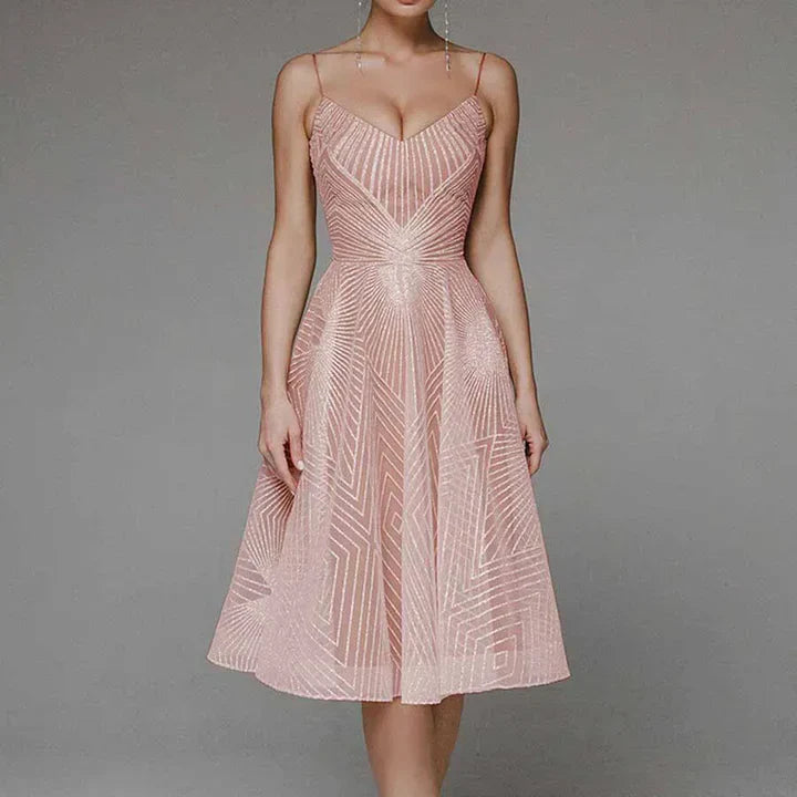 Alberta - Luxurious Women's Embroidered Soirée Dress with A-line Fit