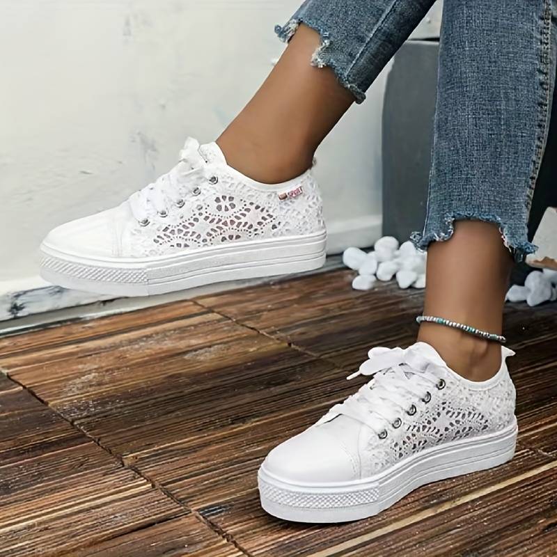Ivy - Chic and Airy Lace Sneakers with Breathable Design