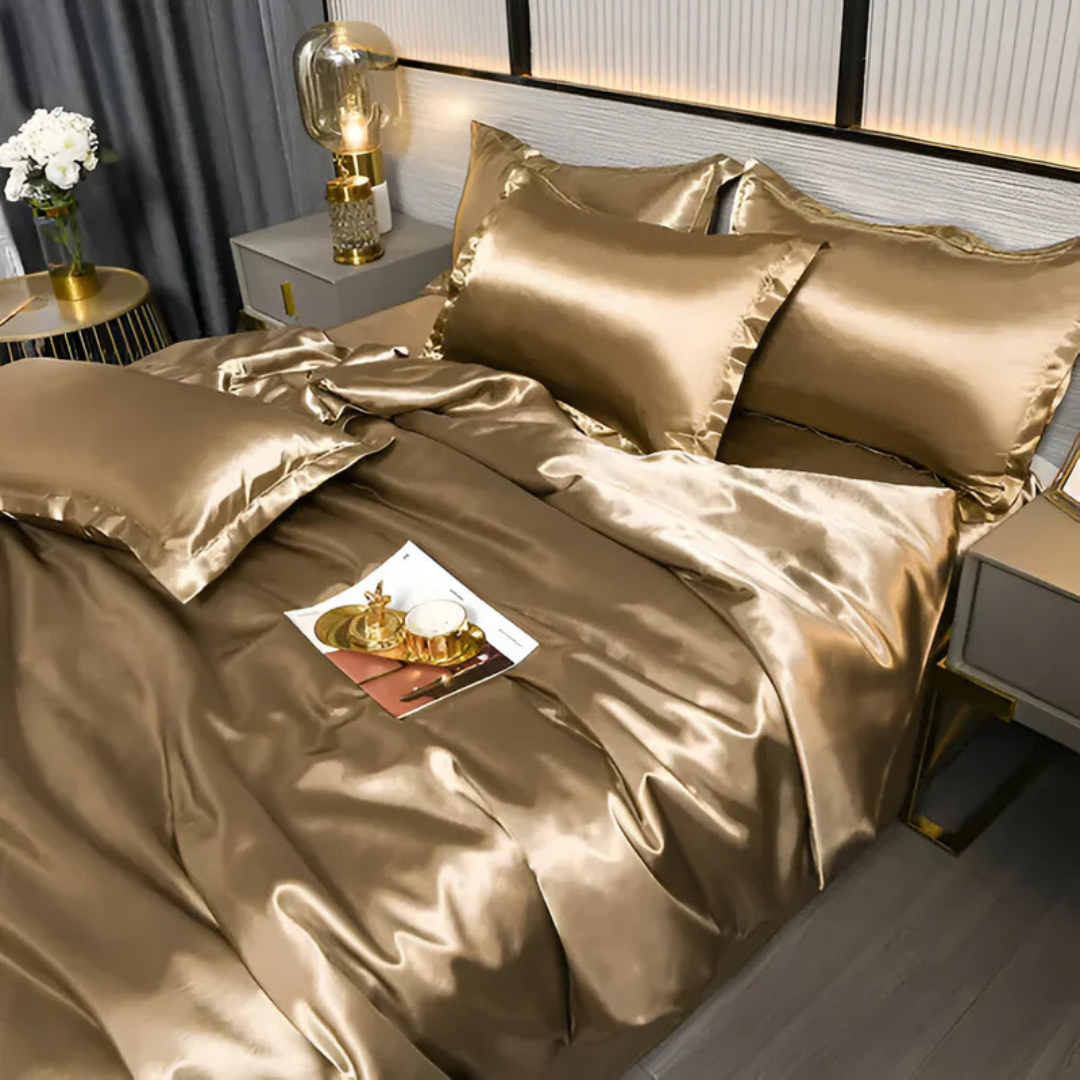 Lustora - Silk Duvet Cover Breathable Silky Soft For Adults Luxe