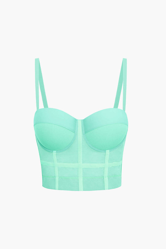 Chessa - Seductive Mesh Bustier Top with Underwire for a Feminine Look