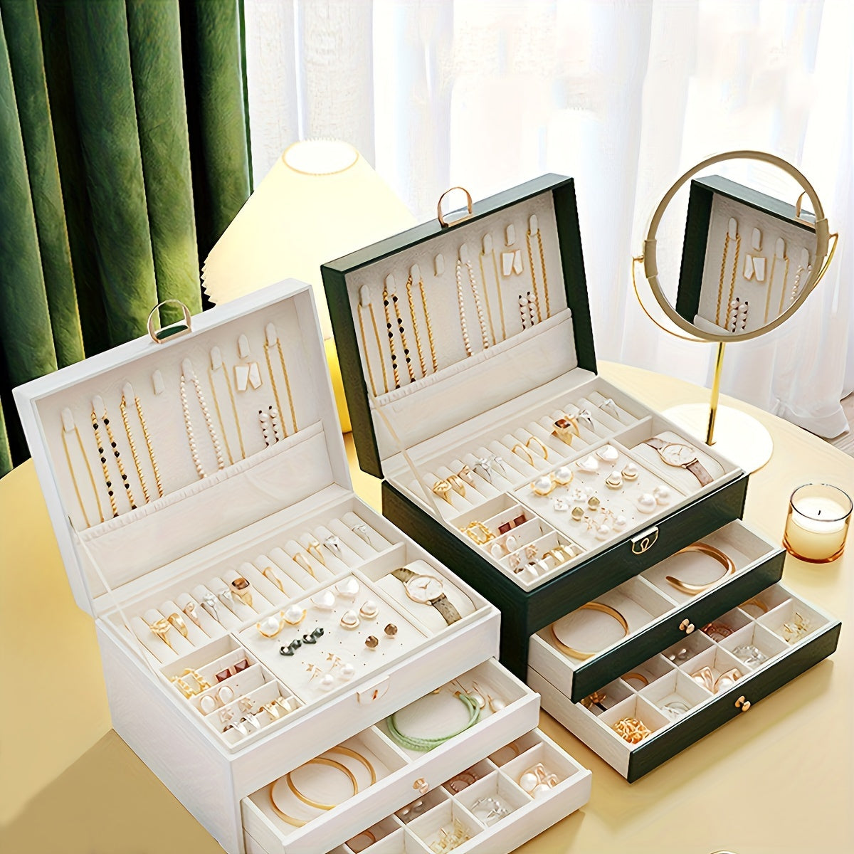 Veralux - Luxe Jewelry Organizer Box for Rings Necklaces and More