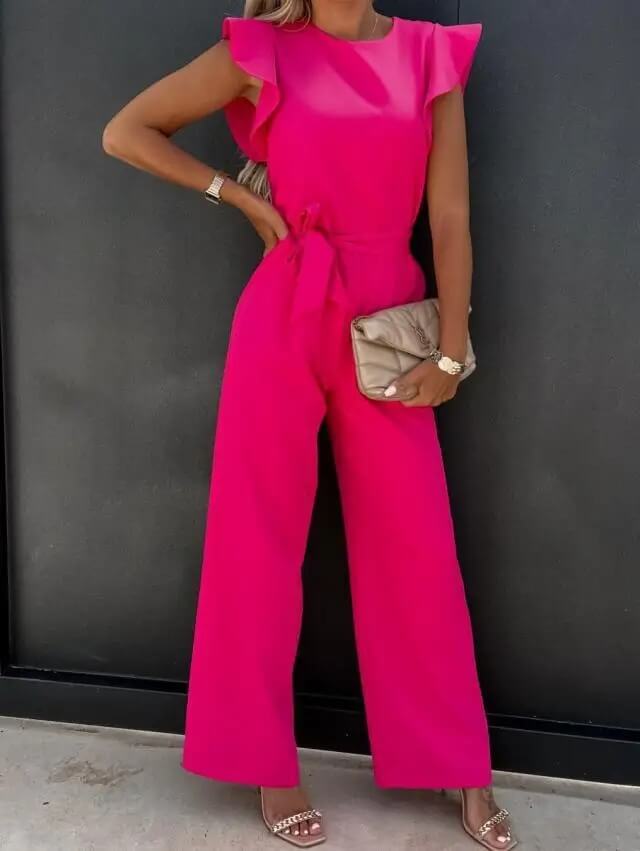 Cindy - Elegant Women's Jumpsuit With Flutter Sleeve