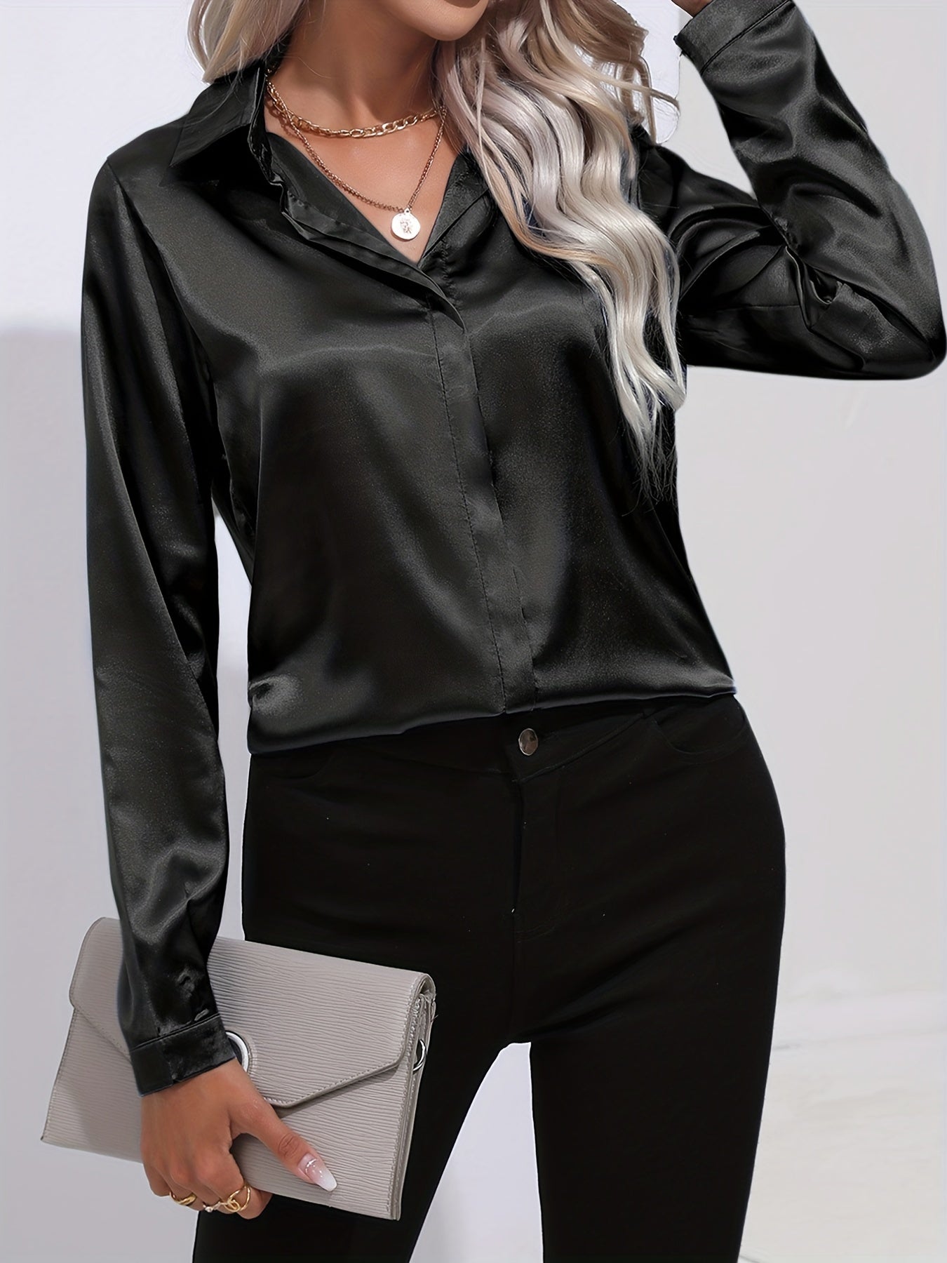 Dora - Elegant Women's Blouse in Luxurious Satin Finish