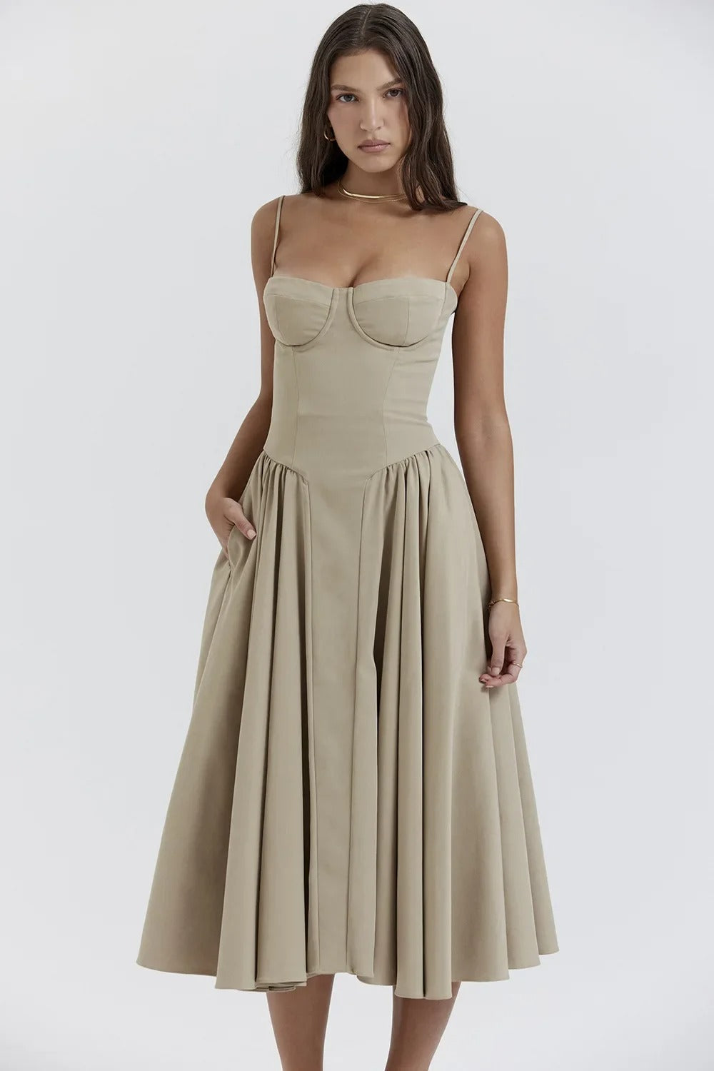 Kassidy - Stylish Women's Armless Midi Dress for Summer Outings