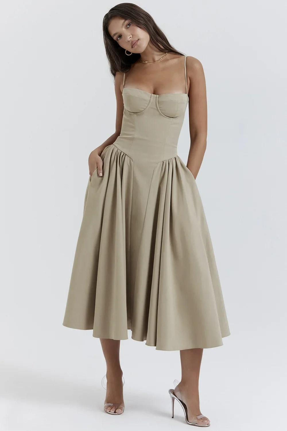 Kassidy - Stylish Women's Armless Midi Dress for Summer Outings