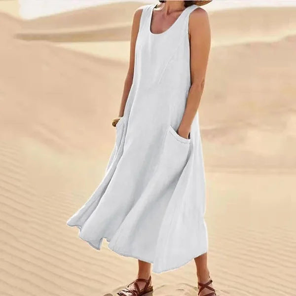 Summer - Relaxed Fit Linen Dress Perfect for Summer Days