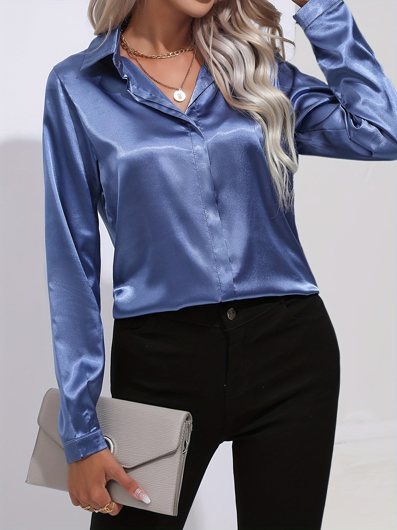 Dora - Elegant Women's Blouse in Luxurious Satin Finish
