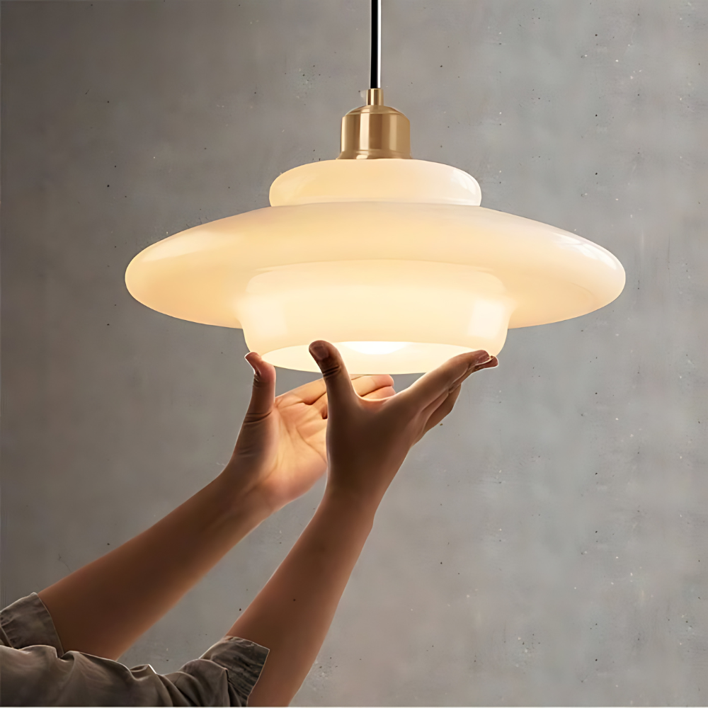 Flamora - Art Deco Pearl Pendant Lamp With Soft Ambient Glow
