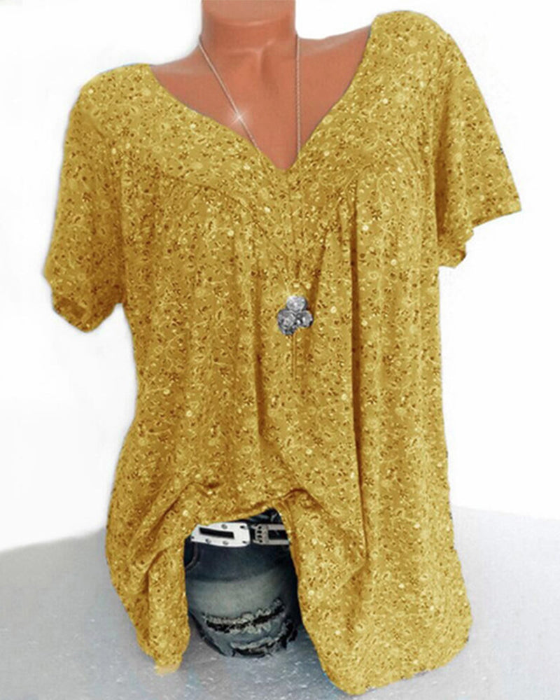 Ivette - Luxurious Women's Blouse with V-neck and Short Sleeves