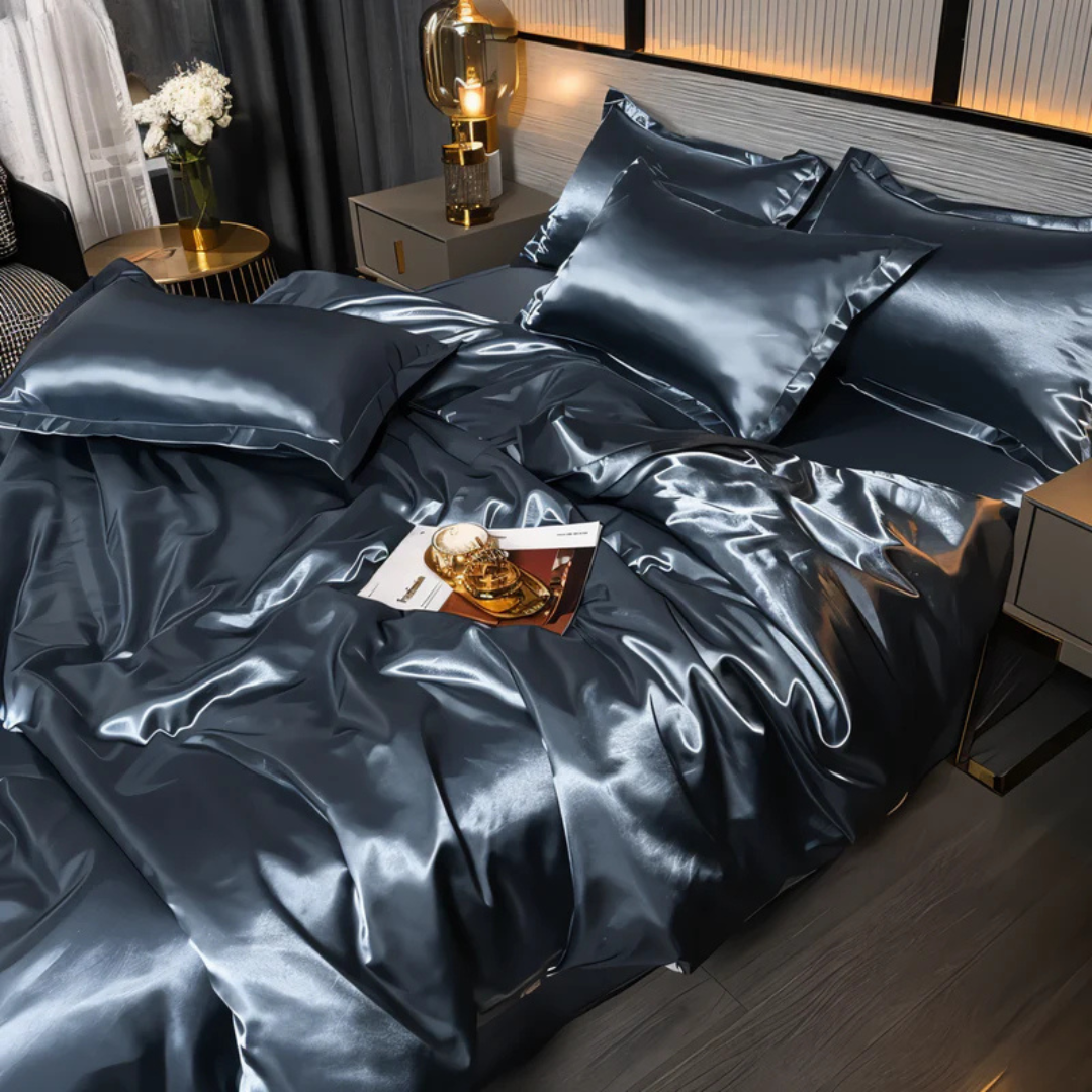 Lustora - Silk Duvet Cover Breathable Silky Soft For Adults Luxe