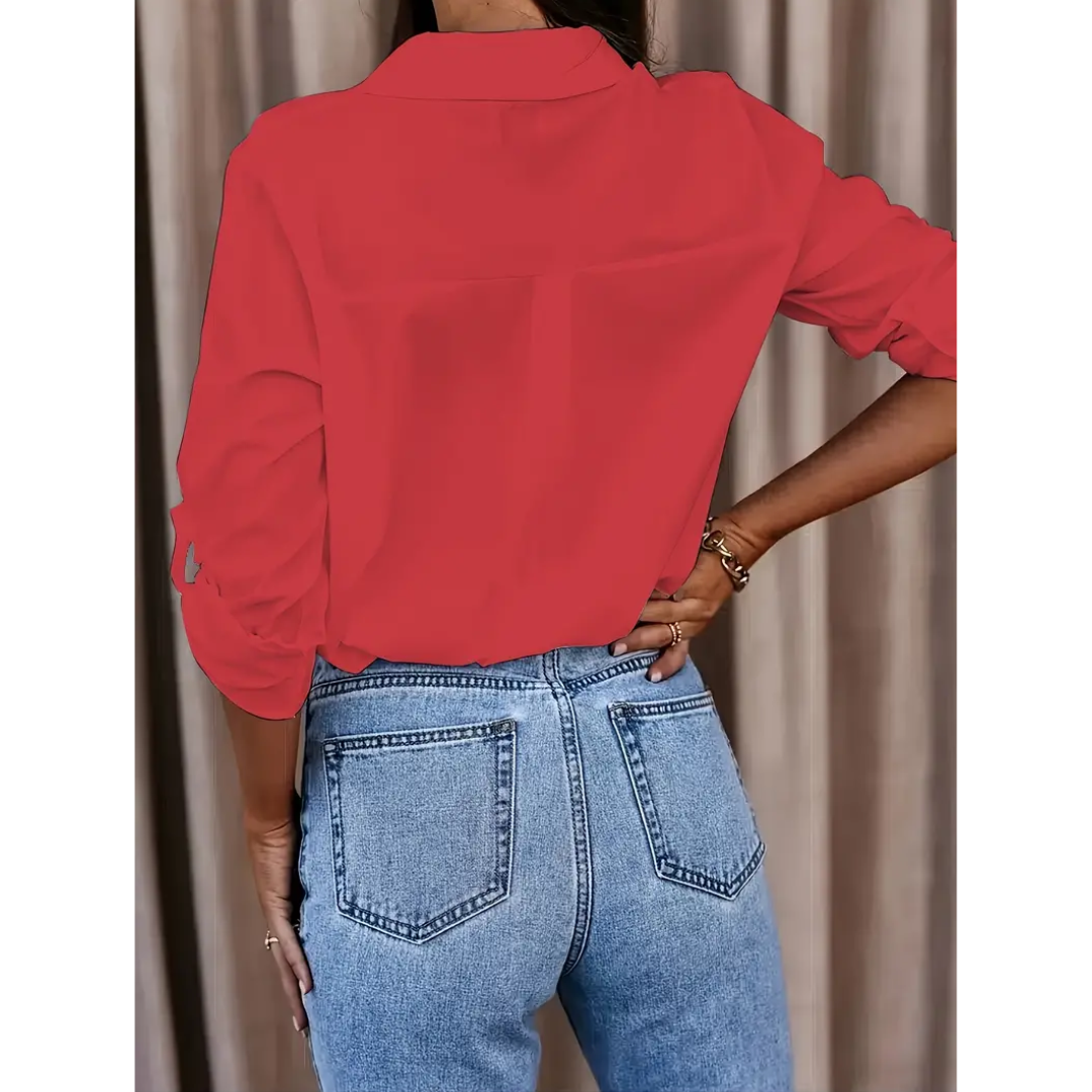 Bernice - Elegant Women's Blouse with Long Sleeves and Chic Design