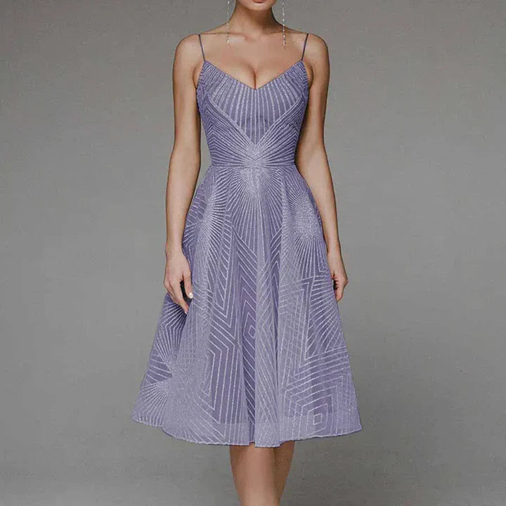 Alberta - Luxurious Women's Embroidered Soirée Dress with A-line Fit