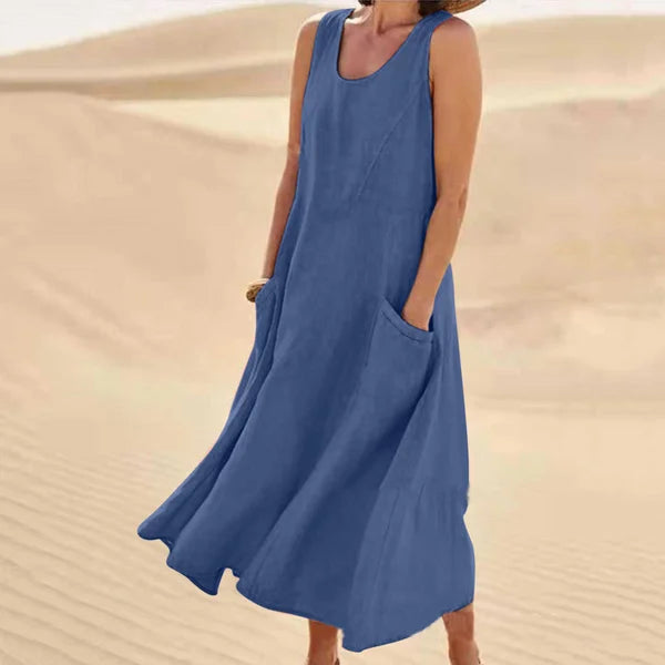 Summer - Relaxed Fit Linen Dress Perfect for Summer Days