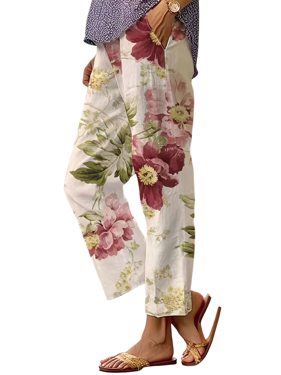 Leanna - Elegant Floral Summer Trousers for a Chic Look