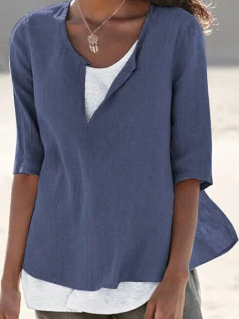 Blyss - Women's Stylish Semi-Dual 3/4 Blouse in Lightweight Fabric