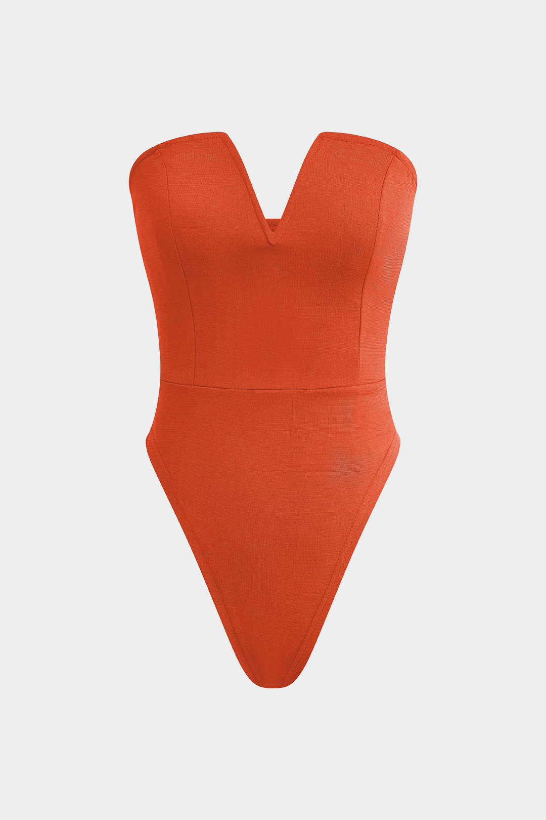 Abbie - Basic V-neck Strapless Bodysuit for Effortless Style