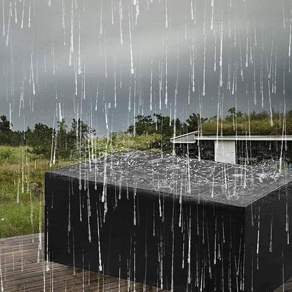 Ambrisa - Waterproof Black Polyester Garden Furniture Cover for Protection