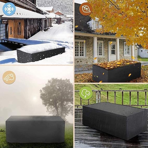 Ambrisa - Waterproof Black Polyester Garden Furniture Cover for Protection