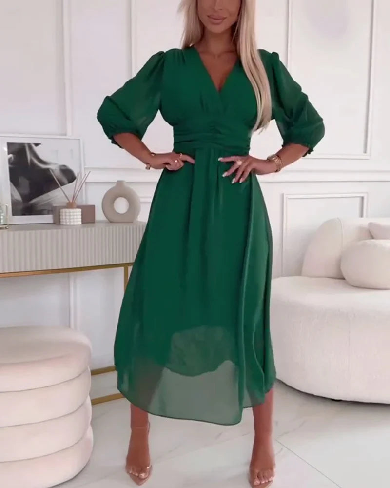 Hayley - Luxurious Elbow-Length Dress for Women in Elegant A-Line Style
