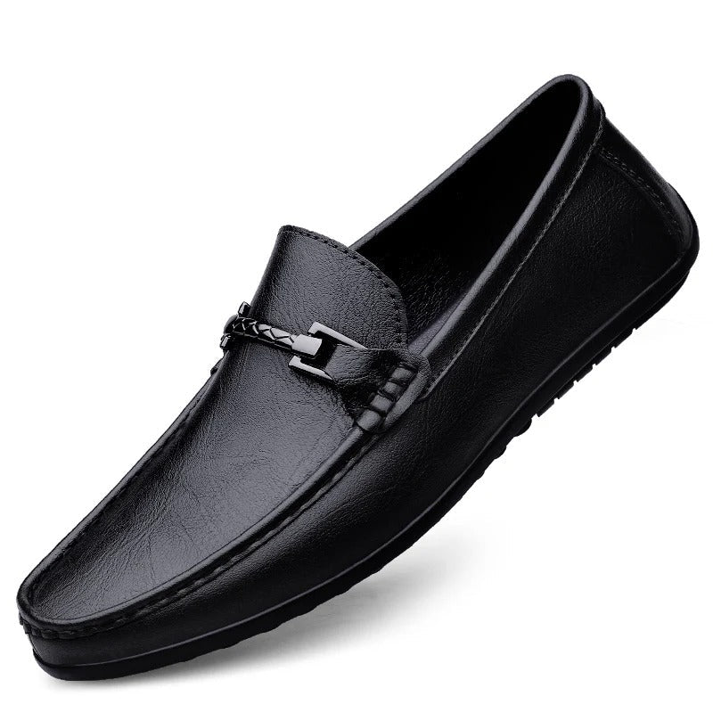 Lachlan - Elegant Slip-On Genuine Leather Moccasins for Comfortable Wear