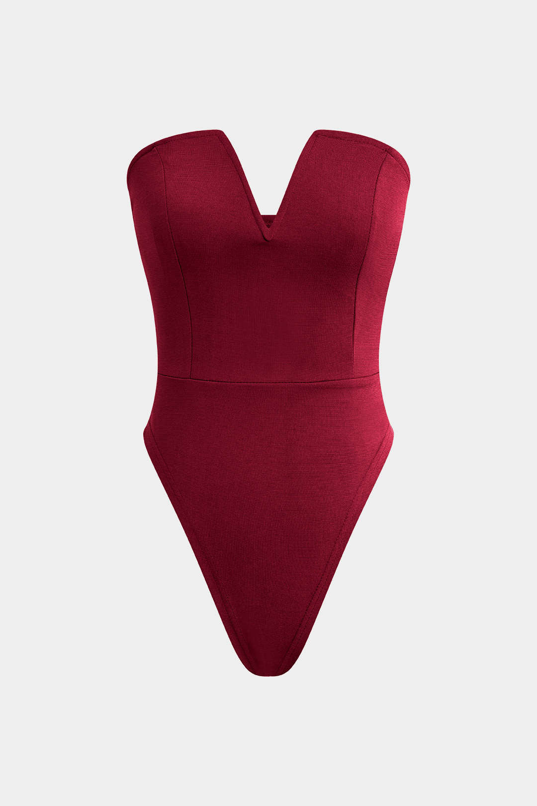 Abbie - Basic V-neck Strapless Bodysuit for Effortless Style