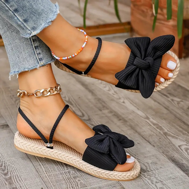Belle - Stylish Flat Sandals with Bow Design for Summer Comfort
