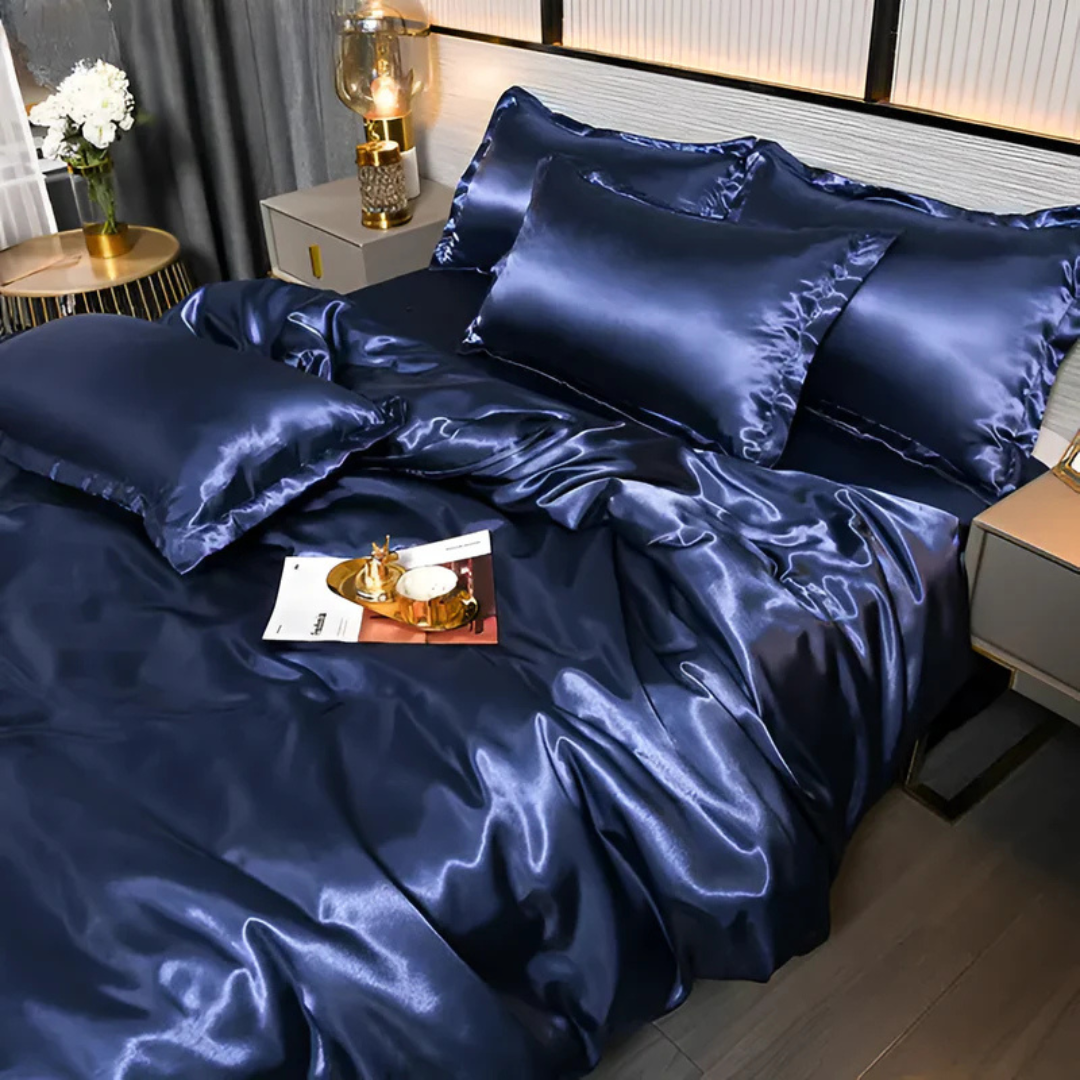 Lustora - Silk Duvet Cover Breathable Silky Soft For Adults Luxe