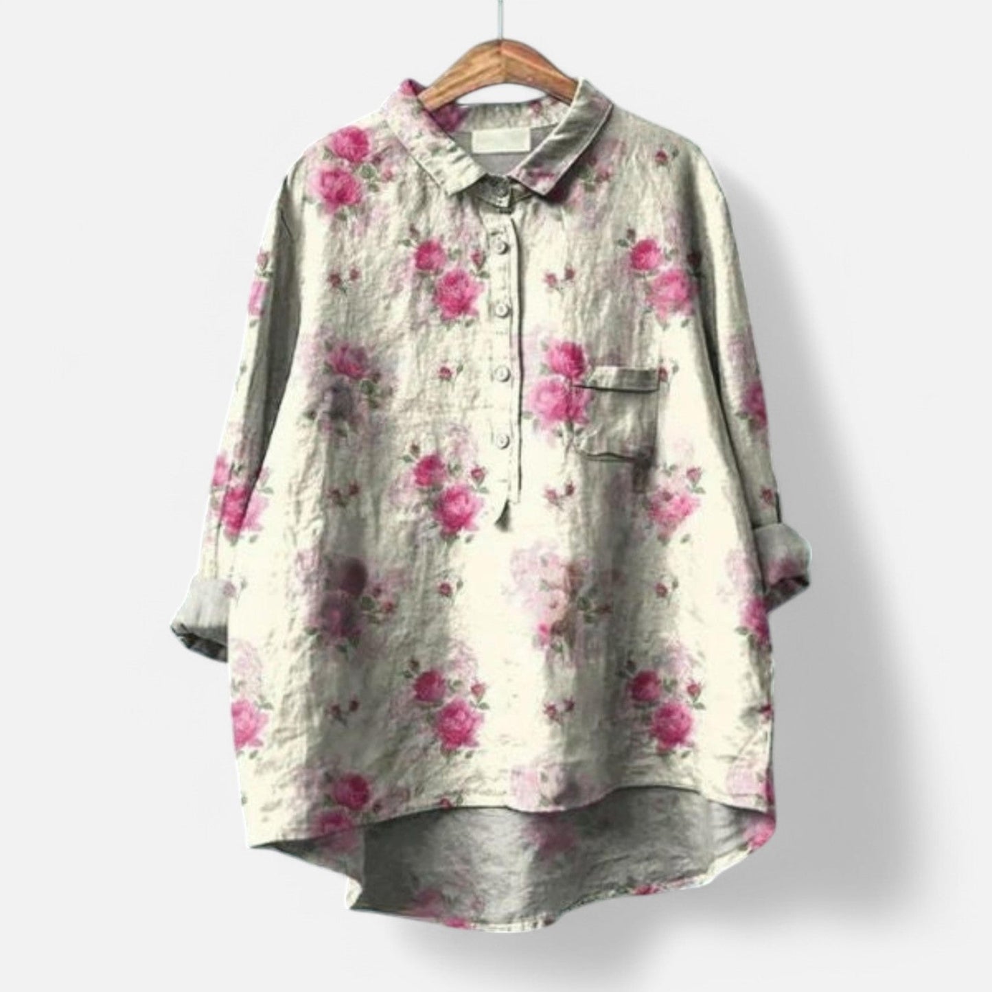Kiara - Stylish Loose Fit Floral Blouse for Effortless Elegance