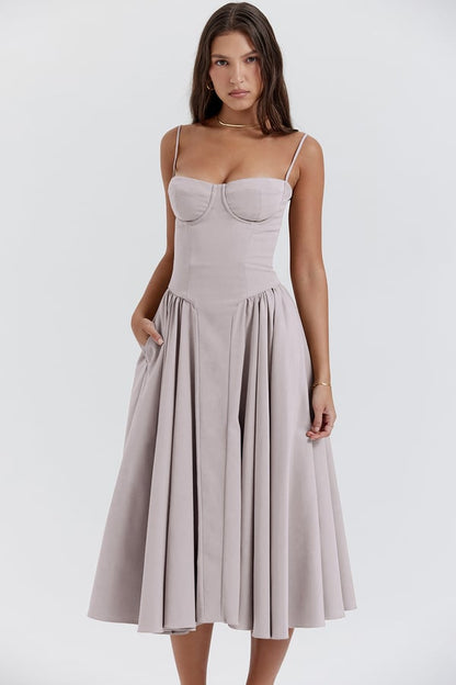 Kassidy - Stylish Women's Armless Midi Dress for Summer Outings