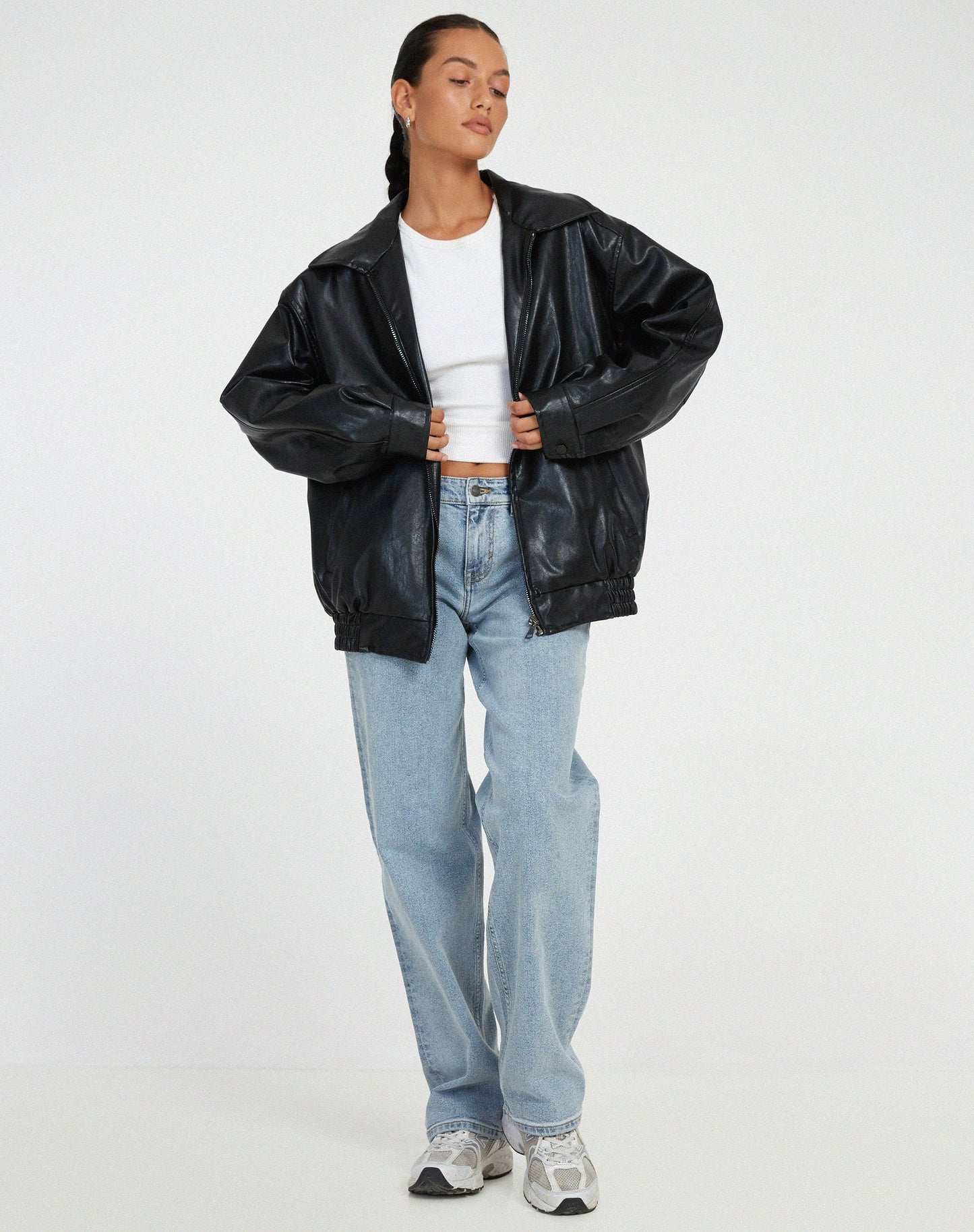 Jayden - Oversized Leather Jacket For Women Lightweight Trendy