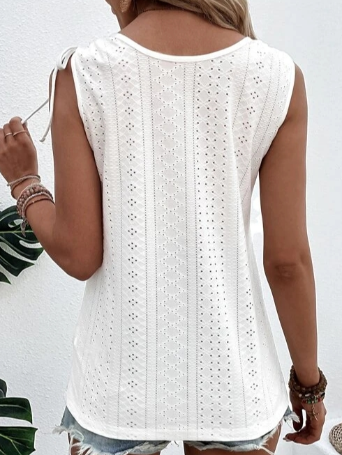 Sabina - Casual Women's Tank Top with Button Details and Adjustable Straps