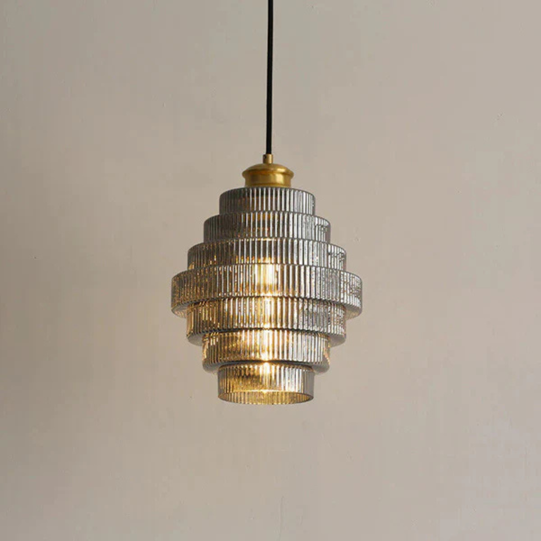 Solarae - Hebes Retro Glass Pendant Lamp Brass Elegant Living Room