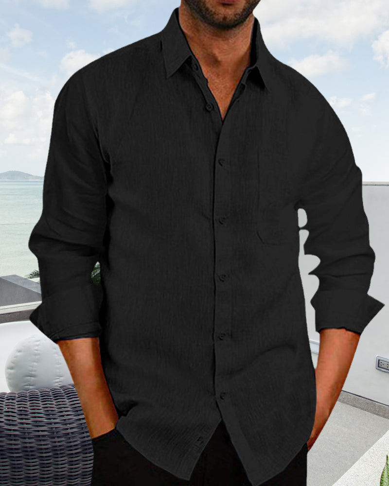Ned - Stylish Men's Long-Sleeved Shirt for Casual Elegance