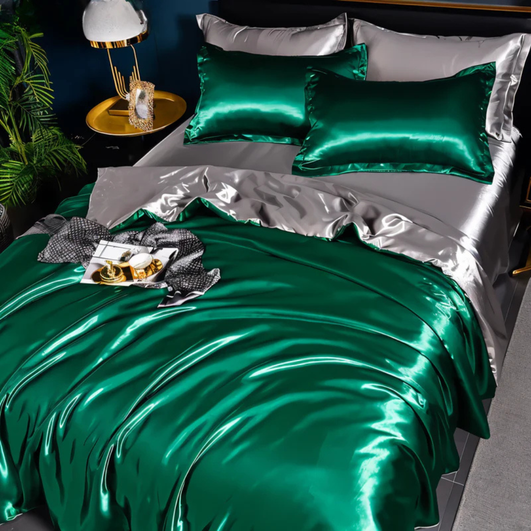 Lustora - Silk Duvet Cover Breathable Silky Soft For Adults Luxe