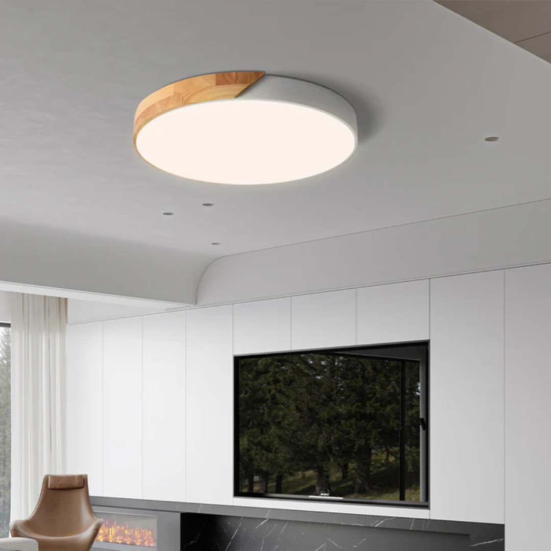 Matellis - Nordic Wood Led Ceiling Light In Scandinavian Style