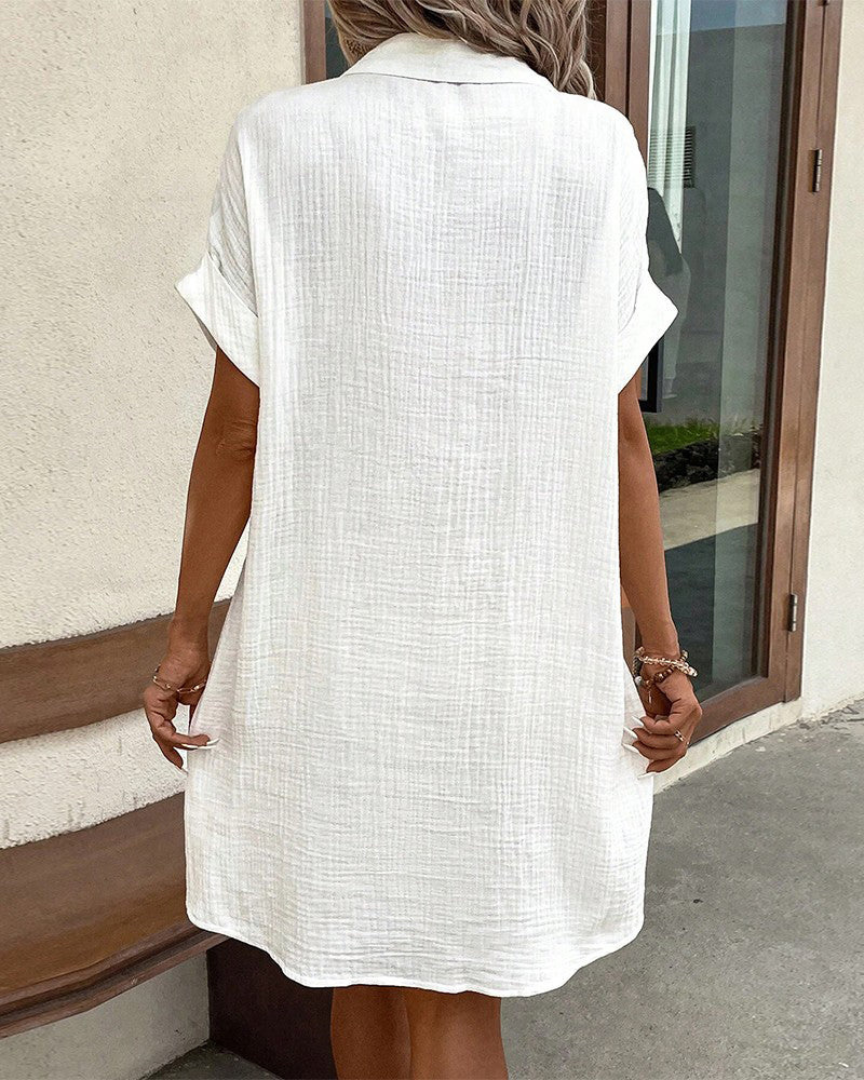 Sidonie - Versatile Women's Shirt Dress for Effortless Elegance and Comfort