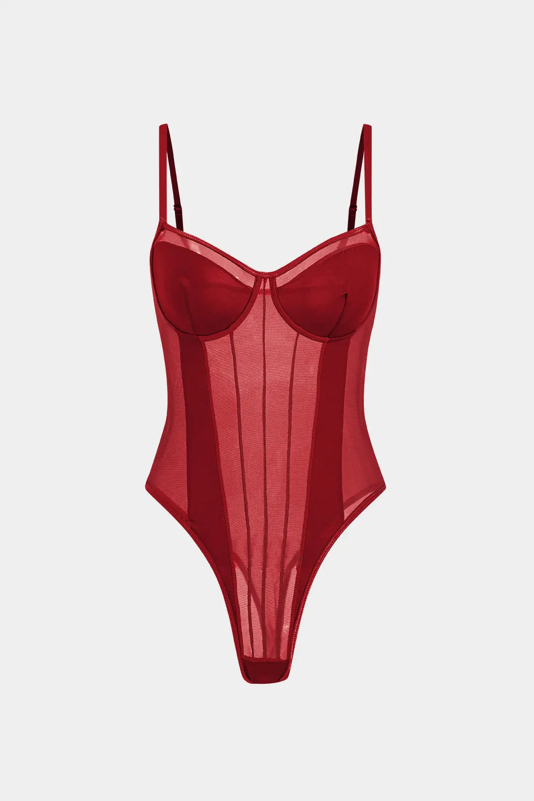 Fay - Sexy Backless Mesh Women's Sheer Corset Bodysuit for Stunning Allure