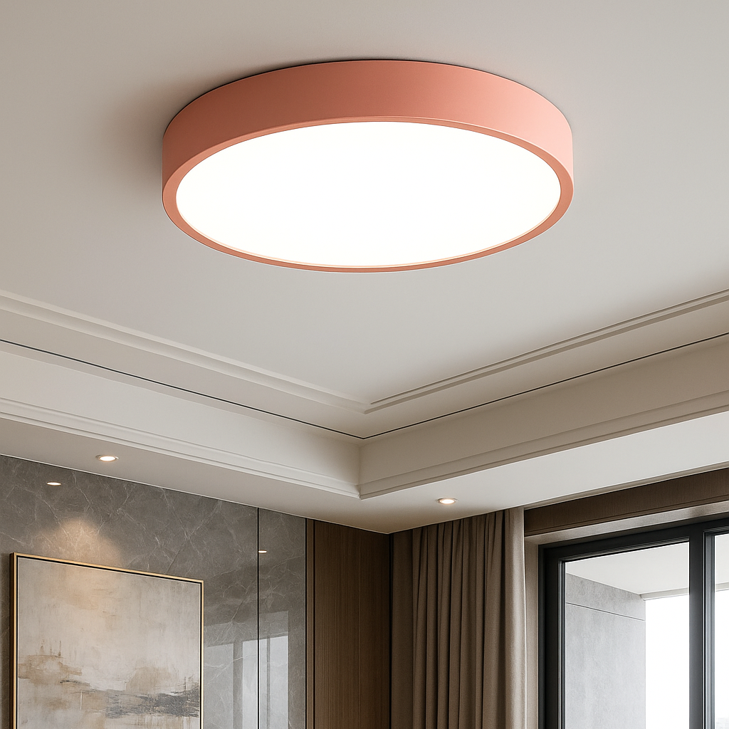Novora - Luminara Led Ceiling Light Pink Gray Yellow Modern Kids