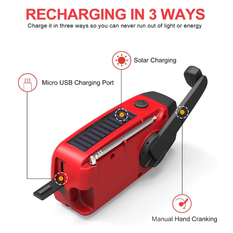 Evania - Self Powered Emergency Radio Hand Crank Solar Power Bank