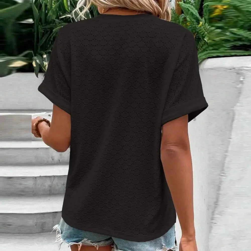 Esmeralda - Breathable V-neck Women's Summer Top for Chic Style