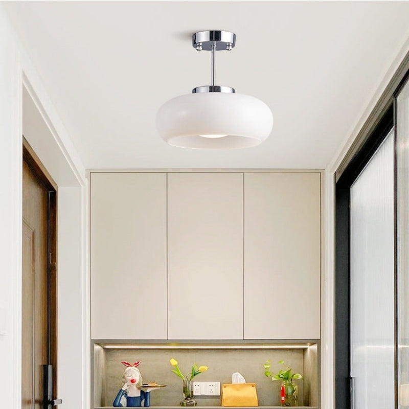 Ambrelle – Round Ceiling Light with Amber Glass Shade