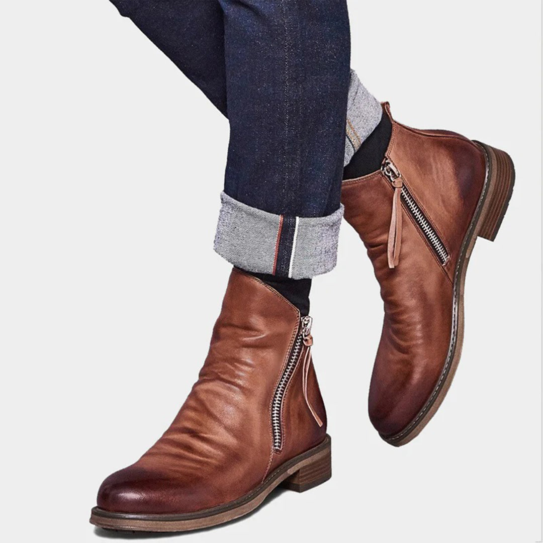 Adam - Hugo Stylish Zipper Boots for Men - All Season Elegance