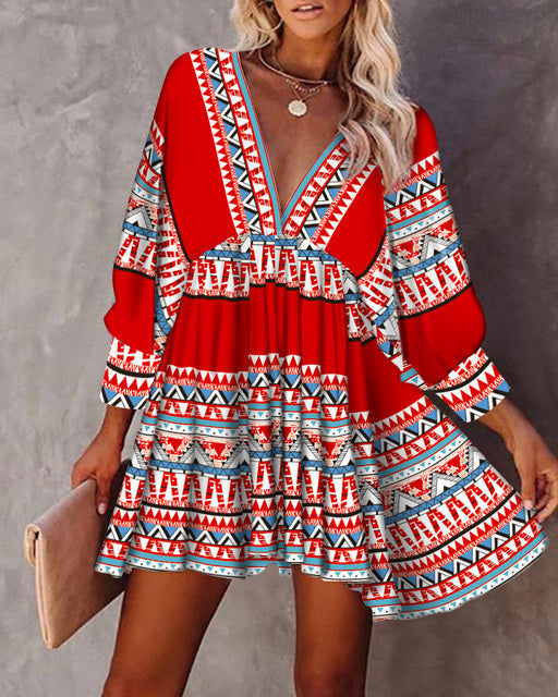 Galadriel - Elegant Printed Summer Dress in Comfortable Cotton