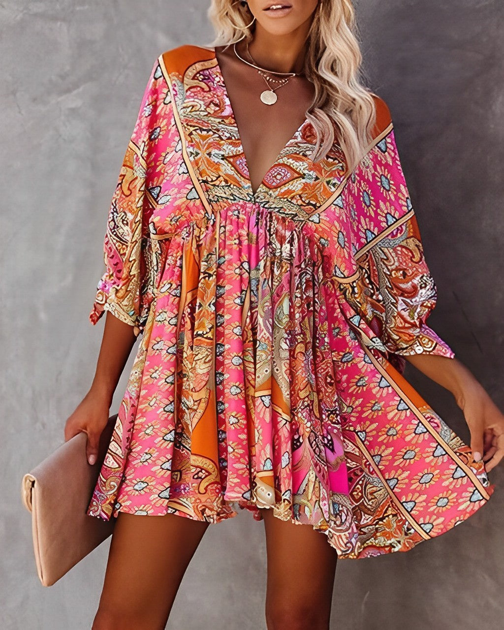 Galadriel - Elegant Printed Summer Dress in Comfortable Cotton