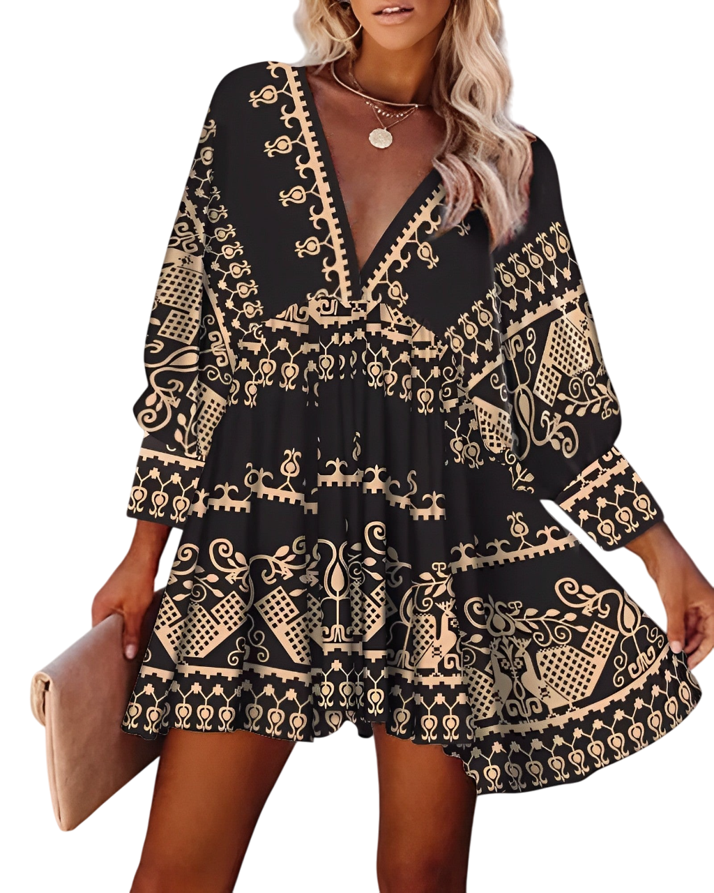 Galadriel - Elegant Printed Summer Dress in Comfortable Cotton