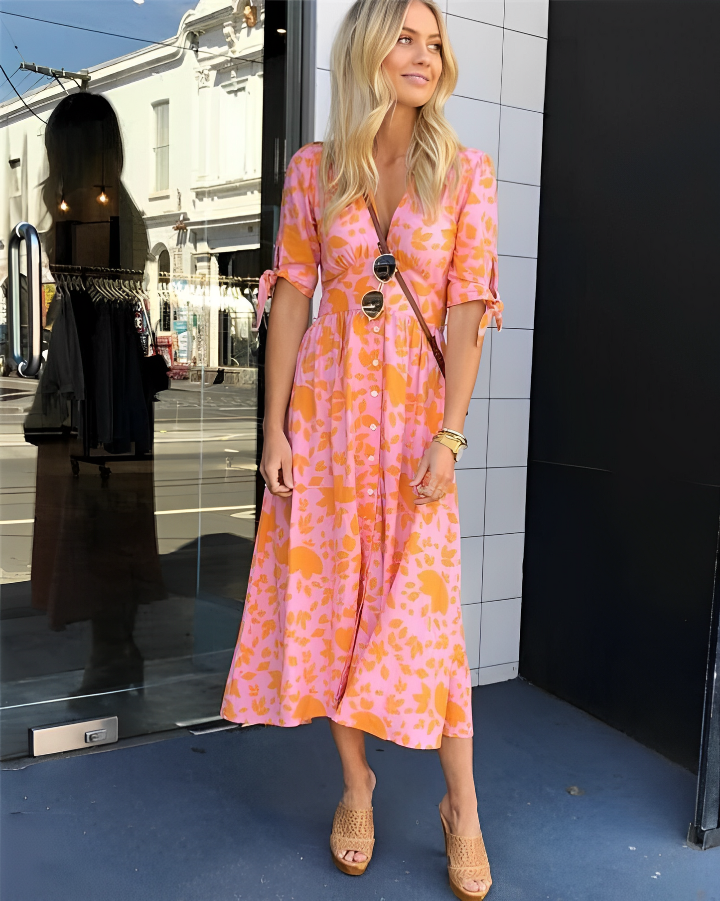 Maggie - Elegant Women's Orange Dress for Any Occasion